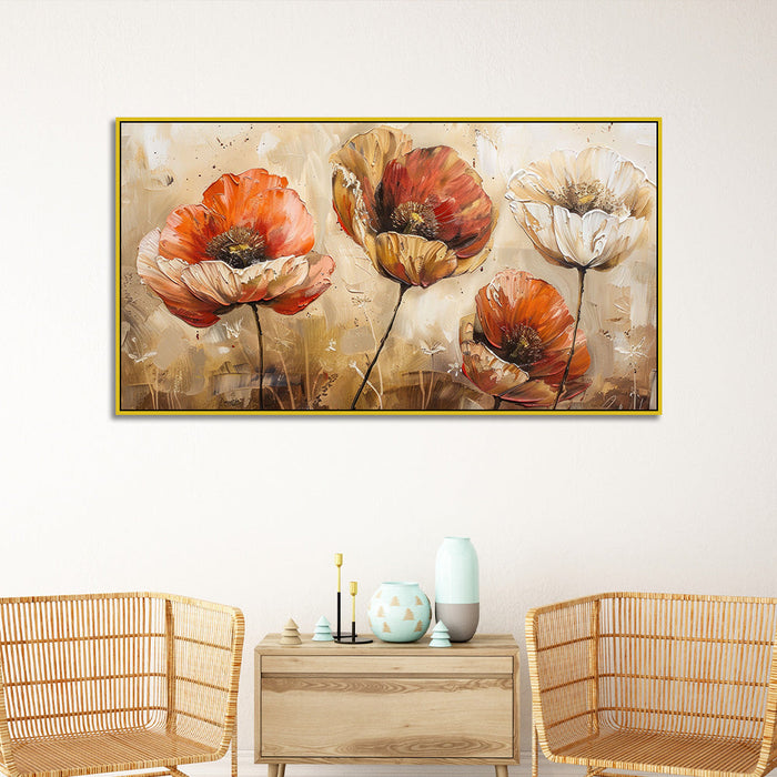 Vibrant Flower Canvas Painting for Bedroom, Living Room, Office Wall Décor