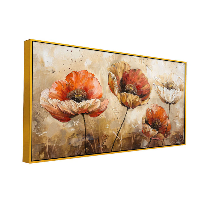 Vibrant Flower Canvas Painting for Bedroom, Living Room, Office Wall Décor