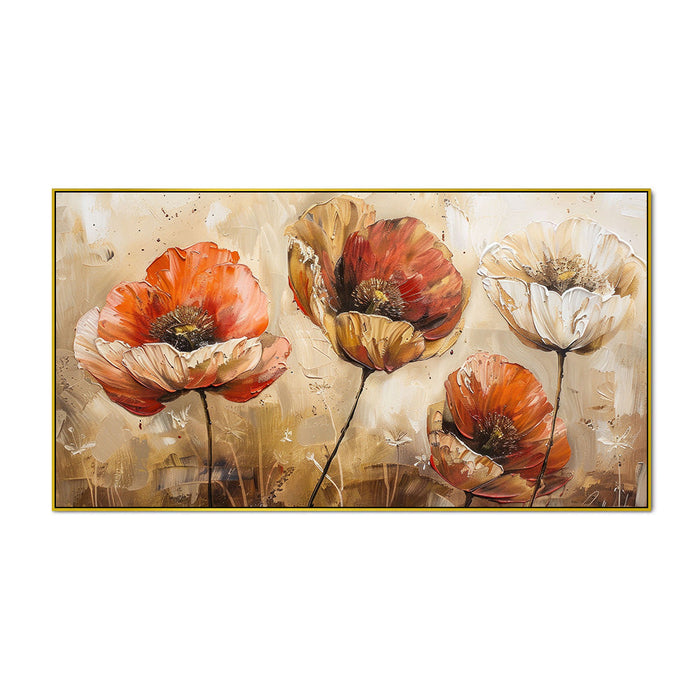 Vibrant Flower Canvas Painting for Bedroom, Living Room, Office Wall Décor