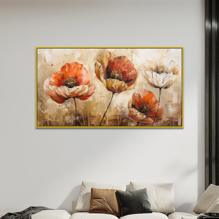 Vibrant Flower Canvas Painting for Bedroom, Living Room, Office Wall Décor