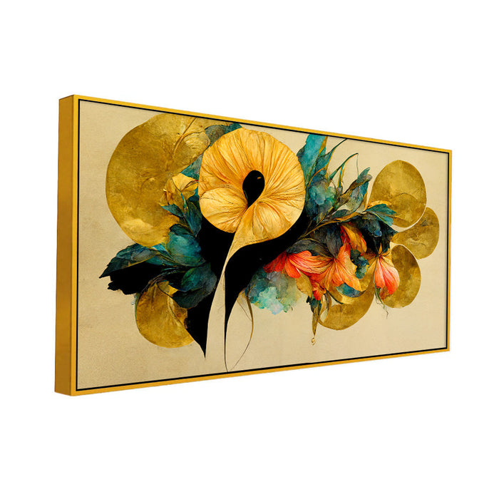 Elegant Floating Framed Floral Canvas Wall Painting