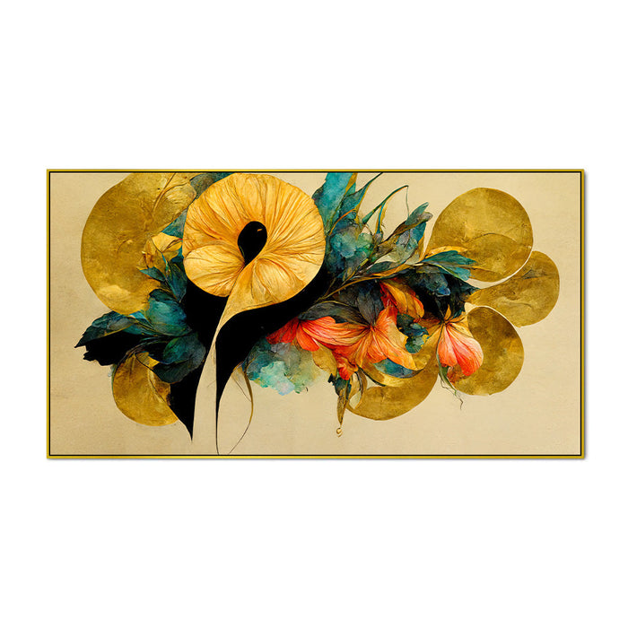 Elegant Floating Framed Floral Canvas Wall Painting