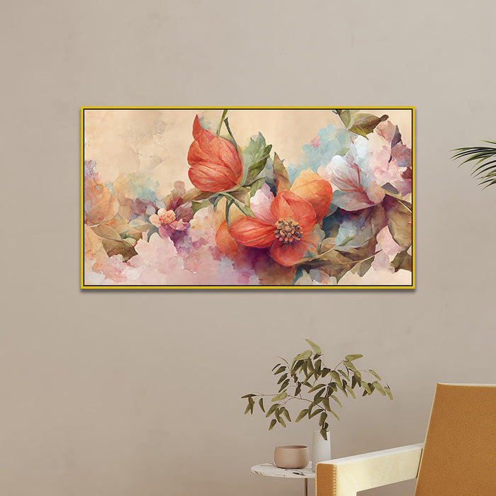 Orange Flower Canvas Wall Painting for Home Decoration