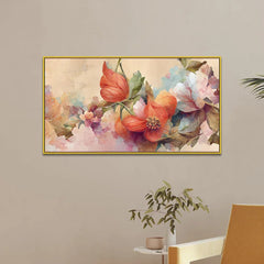 Orange Flower Canvas Wall Painting for Home Decoration - All India Decor