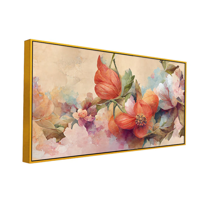 Orange Flower Canvas Wall Painting for Home Decoration