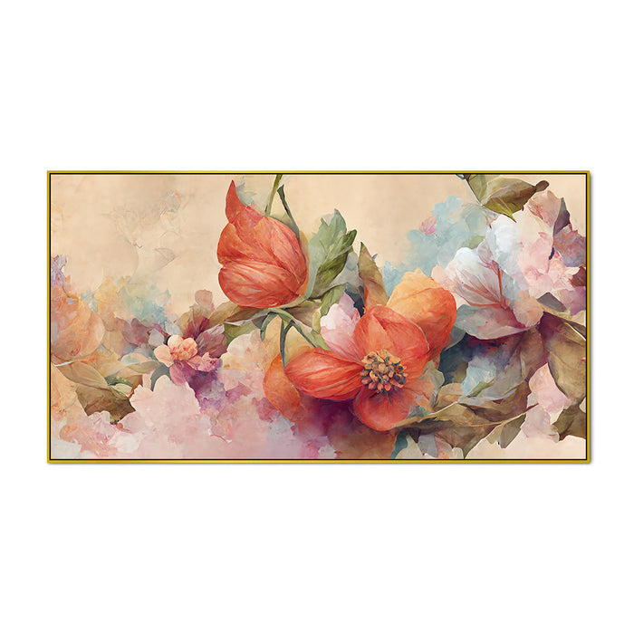 Orange Flower Canvas Wall Painting for Home Decoration