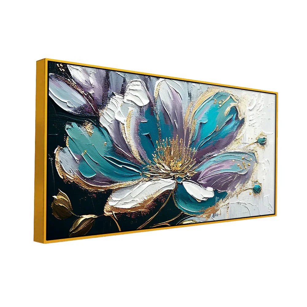 Elegant Blue Flower Painting, Perfect for Bedroom, Living Room, or Office Décor - All India Decor