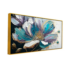 Elegant Blue Flower Painting, Perfect for Bedroom, Living Room, or Office Décor - All India Decor