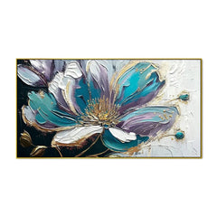 Elegant Blue Flower Painting, Perfect for Bedroom, Living Room, or Office Décor - All India Decor