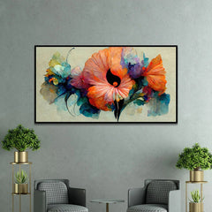 Elegant Floating Framed Floral Canvas Painting for Wall Decoration - All India Decor