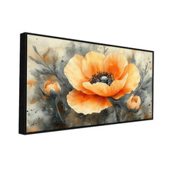 Elegant Abstract Flower Illustration Floating Frame Canvas Wall Painting - All India Decor