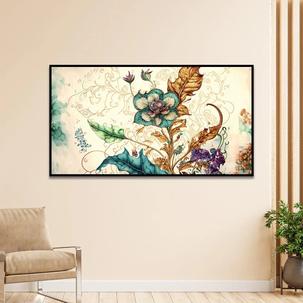 Abstract Floral Wall Painting for Bedroom Living Room Wall Decoration - All India Decor