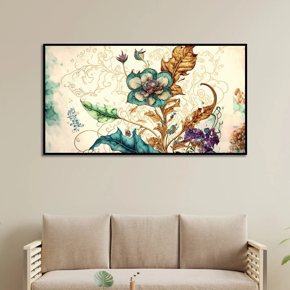 Abstract Floral Wall Painting for Bedroom Living Room Wall Decoration - All India Decor