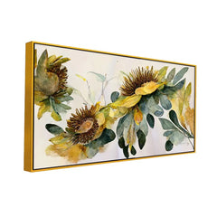 Golden Flower Painting for Wall Decoration - All India Decor