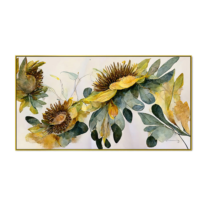 Golden Flower Painting for Wall Decoration