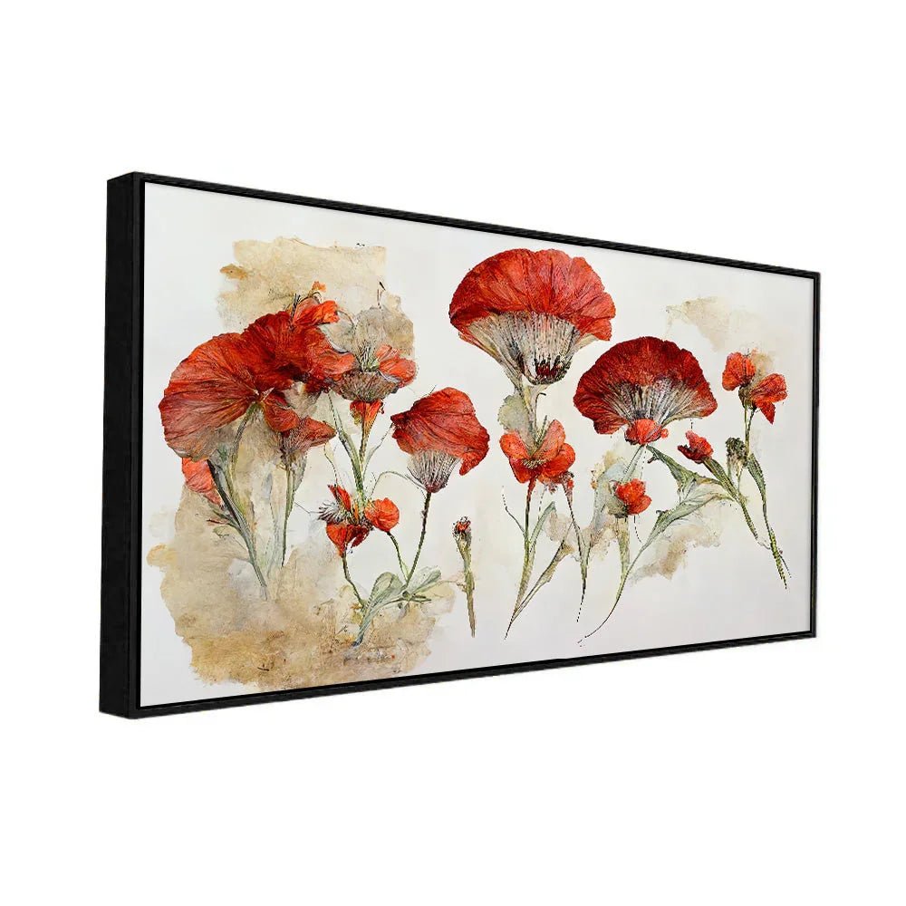 Abstract Red Flower Canvas Painting for Home, Office, and Hotels Wall Décor - All India Decor