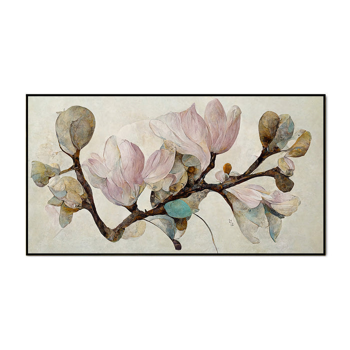 Magnolia Branch with Blossoming Flower Canvas Wall Painting