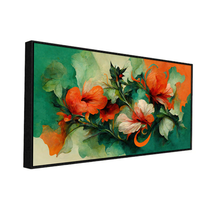 Elegant Floral Canvas Painting in Baroque Style for Wall Décor