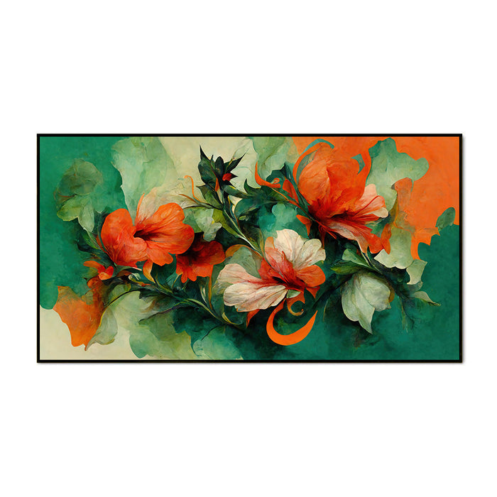 Elegant Floral Canvas Painting in Baroque Style for Wall Décor