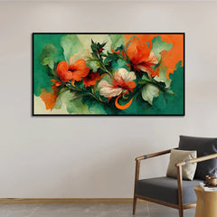 Elegant Floral Canvas Painting in Baroque Style for Wall Décor - All India Decor
