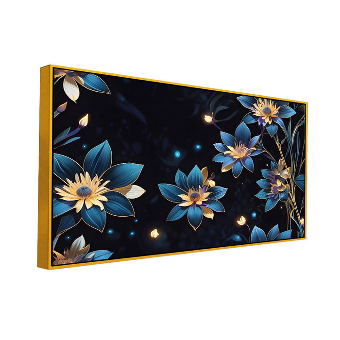 Midnight Floral Harmony Flower Canvas Wall Painting