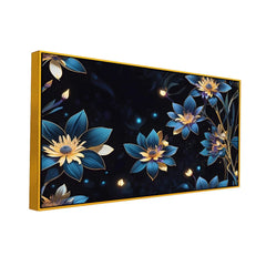 Midnight Floral Harmony Flower Canvas Wall Painting - All India Decor
