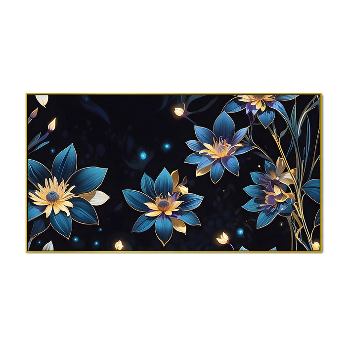 Midnight Floral Harmony Flower Canvas Wall Painting