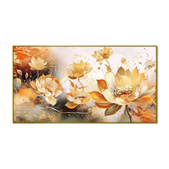 Bright Golden Petal Serenity Floral Canvas Wall Painting - All India Decor