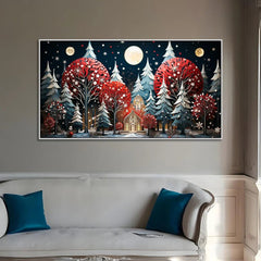 Crimson Haven Nature Inspired Canvas Wall Painting - All India Decor