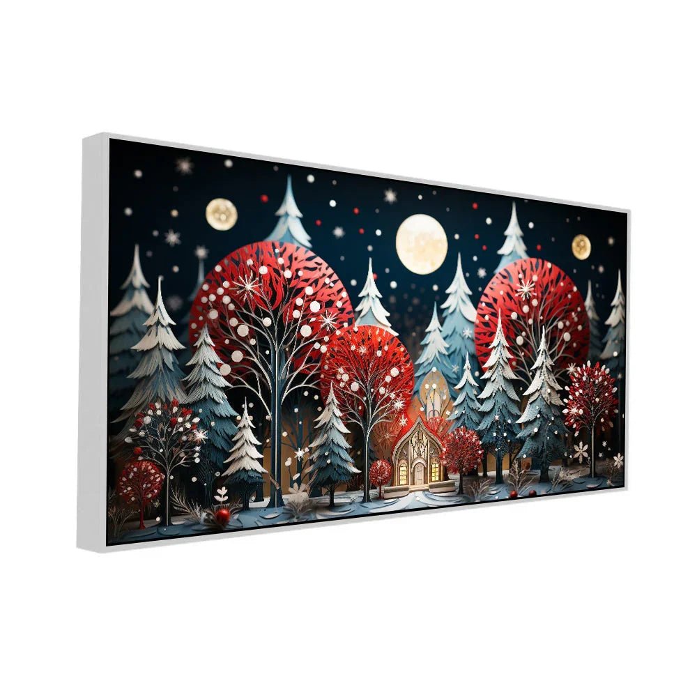 Crimson Haven Nature Inspired Canvas Wall Painting - All India Decor