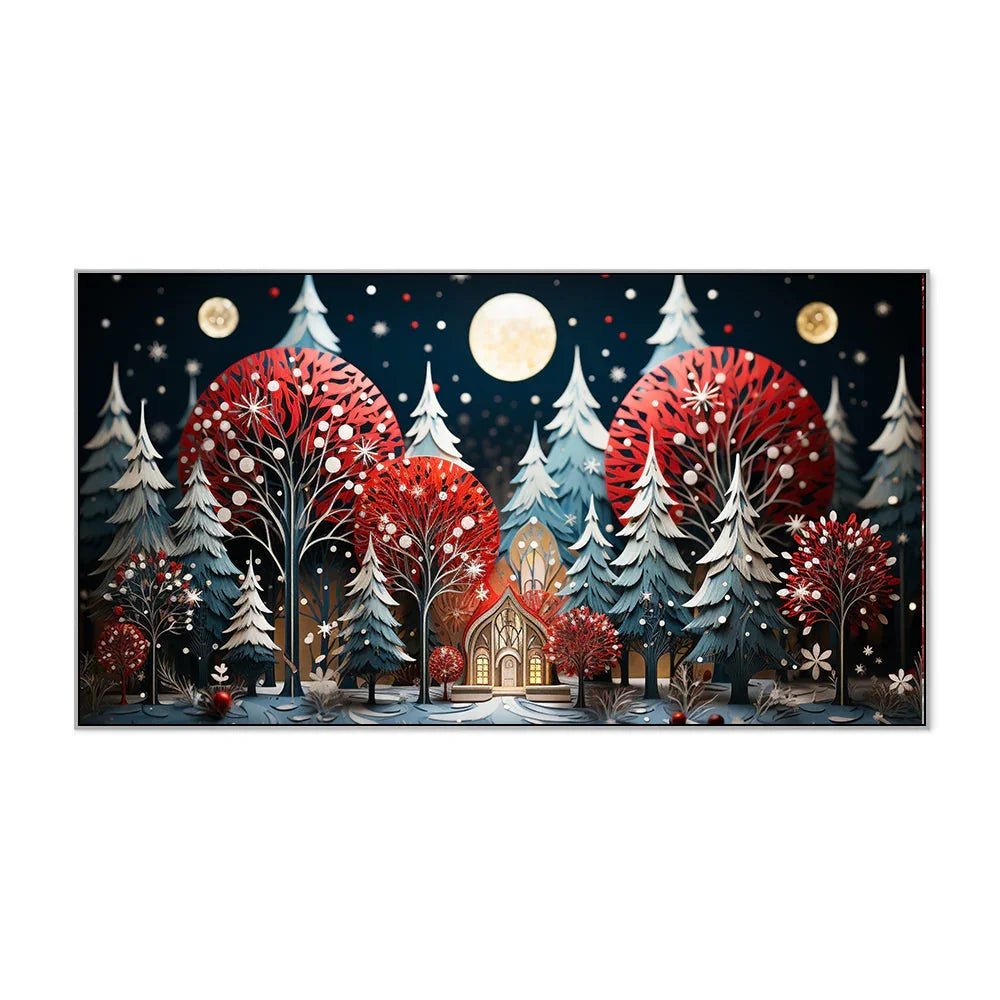 Crimson Haven Nature Inspired Canvas Wall Painting - All India Decor