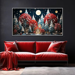 Crimson Haven Nature Inspired Canvas Wall Painting - All India Decor