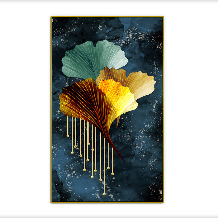 Abstract Golden Flower Canvas Wall Paintings