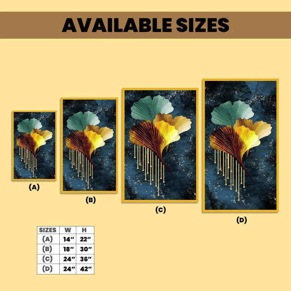 Abstract Golden Flower Canvas Wall Paintings - All India Decor