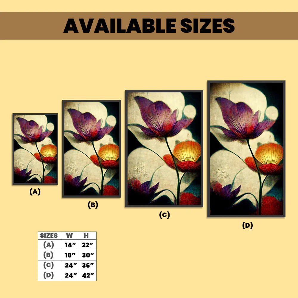 Digital Printed Purple and Gold Floral Canvas Wall Painting - All India Decor