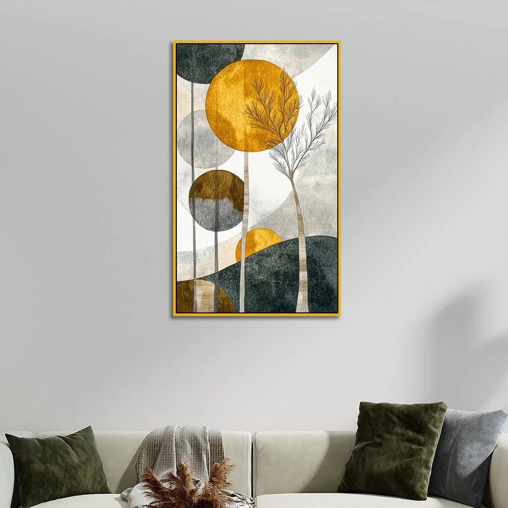Canvas Framed Boho Painting Wall Art for Living Room - All India Decor