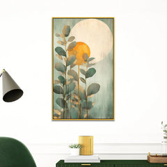 Sunset Over a Field of Leaves Nature Inspired Canvas Wall Painting - All India Decor