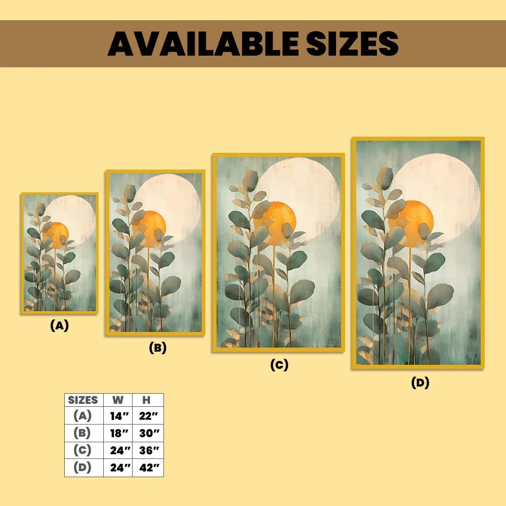 Sunset Over a Field of Leaves Nature Inspired Canvas Wall Painting - All India Decor