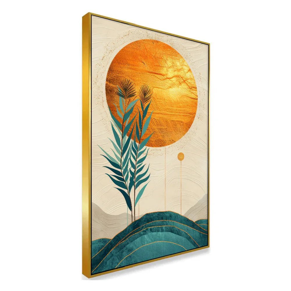 Abstract Golden Frame Modern Canvas Wall Painting - All India Decor