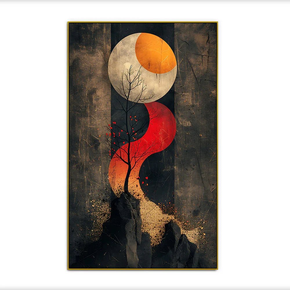 Golden Horizon Abstract Canvas Wall Painting for Home Décor - All India Decor