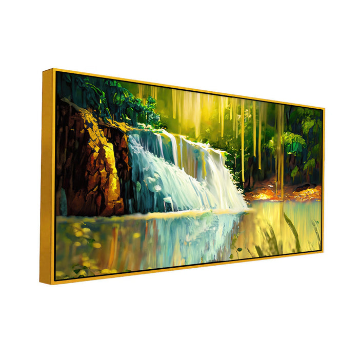 Panoramic Nature Waterfall Canvas Wall Painting for Peaceful Vibes