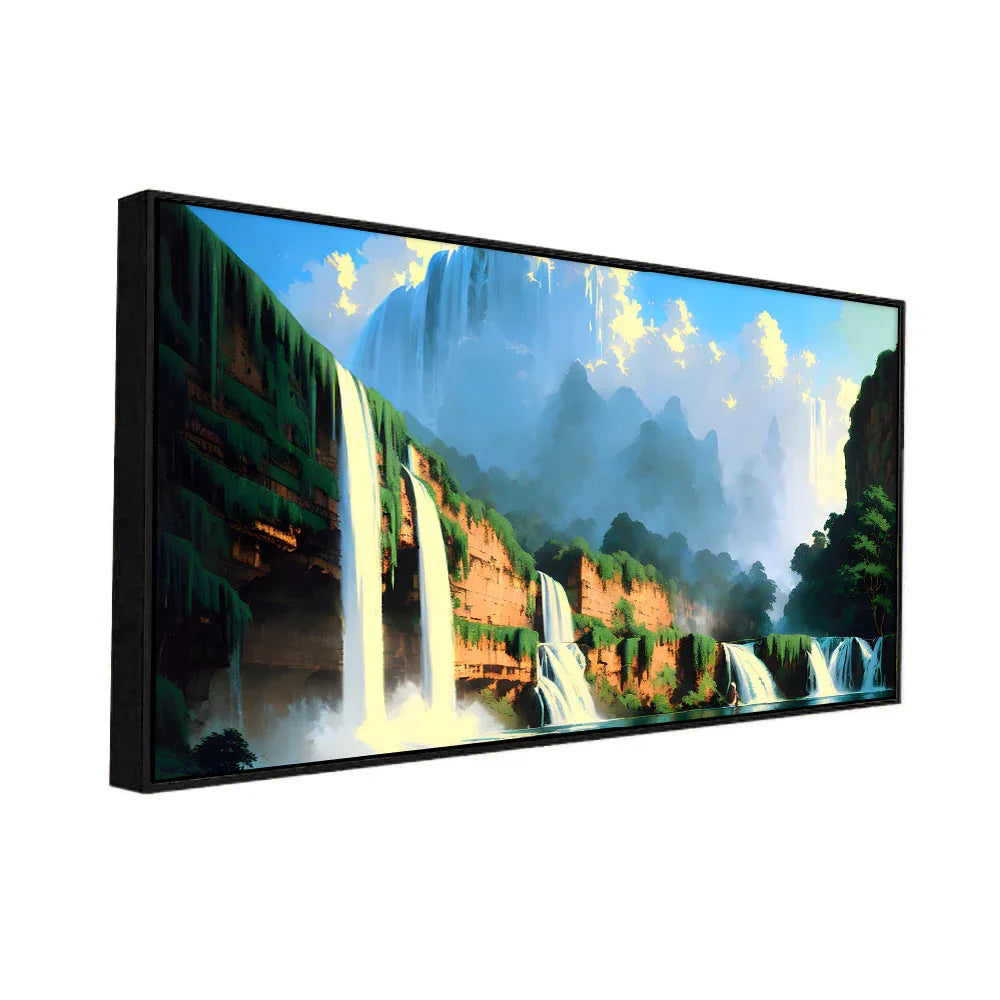 Modern Abstract Waterfall Nature Canvas Wall Painting - All India Decor