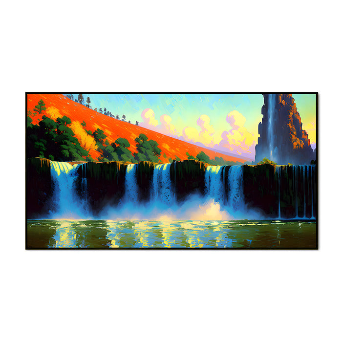 Nature Waterfall Floating Framed Canvas Wall Painting