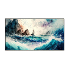 Sailing Boat on the Sea Wave Canvas Wall Painting