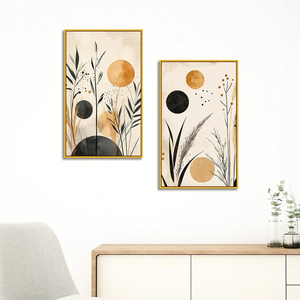 Minimalist Modern Canvas Art Wall Painting Two Pieces - All India Decor