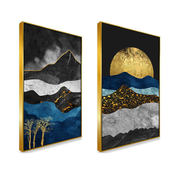 Abstract Mountains Canvas Wall Wall Painting Two Pieces