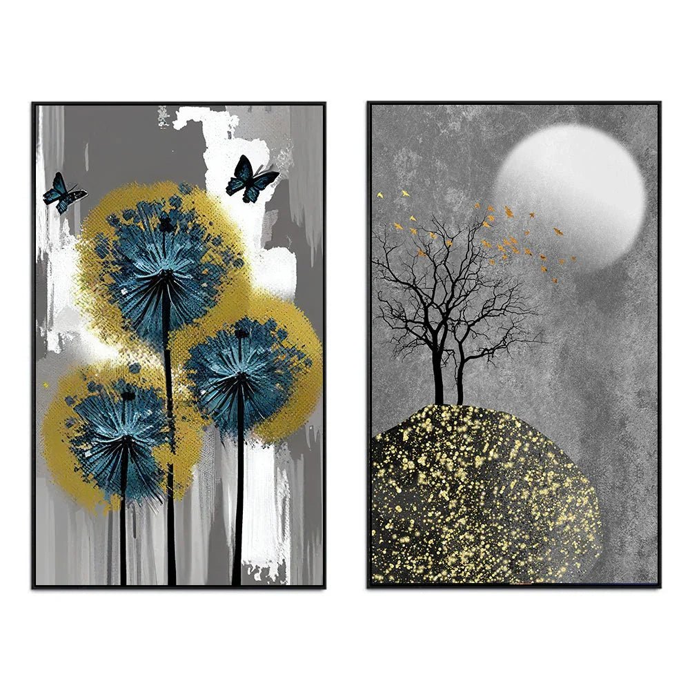 Abstract Design Modern Canvas Art Canvas Wall Painting Two Pieces - All India Decor