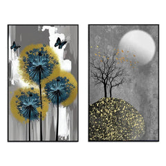 Abstract Design Modern Canvas Art Canvas Wall Painting Two Pieces - All India Decor