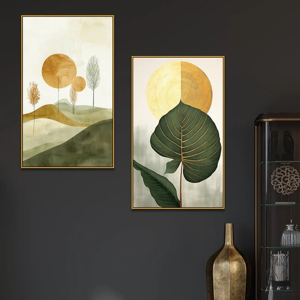 Modern Stylish Boho Canvas Wall Painting Two Pieces - All India Decor