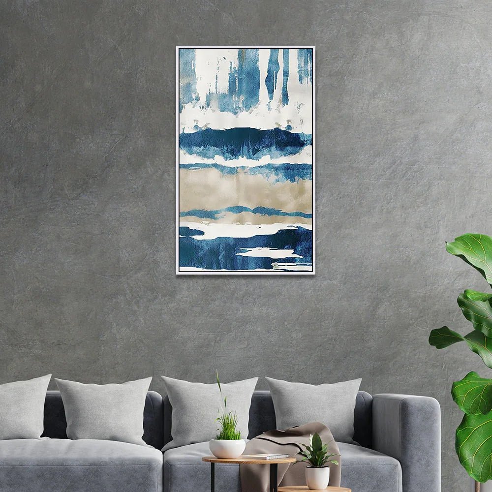 Blue Abstract Modern Canvas Wall Painting for Home Décor - All India Decor